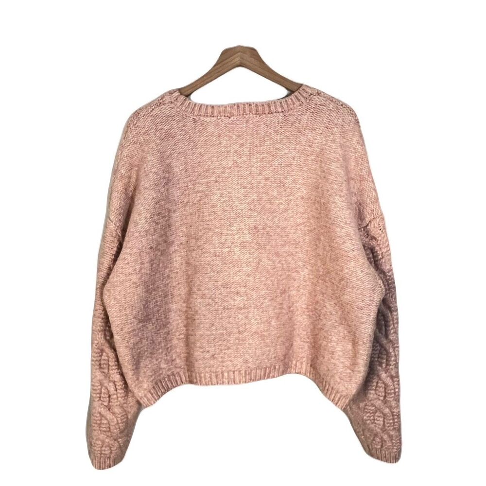 Eloquii Women’s Sweater 18/20 Pink‎ Cable Knit Chunky Pullover Cozy Fall Winter - Picture 2 of 4